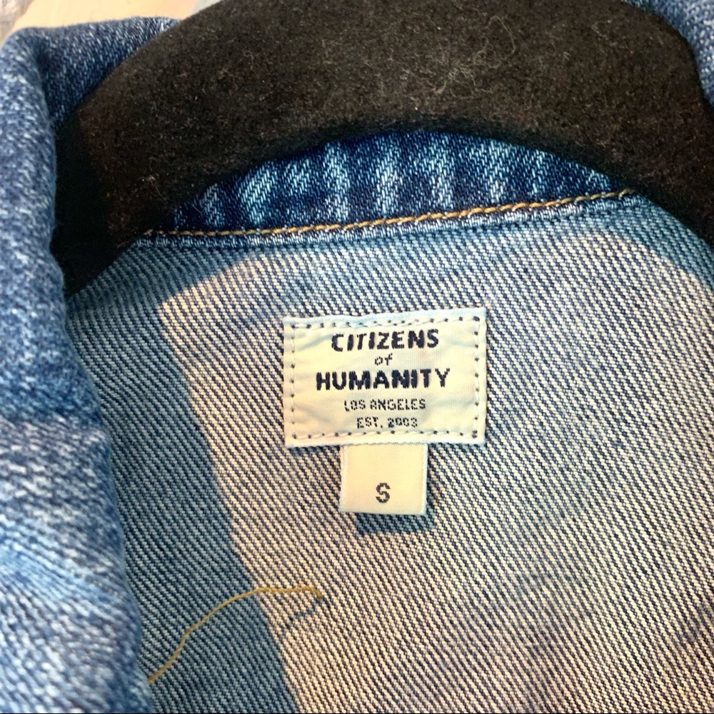 Citizens of Humanity distressed crop jean jacket - Picture 2 of 6